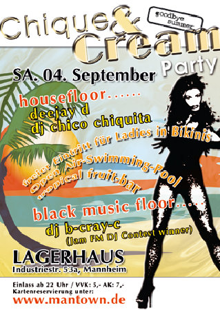 Chique & Cream Party Werbeplakat