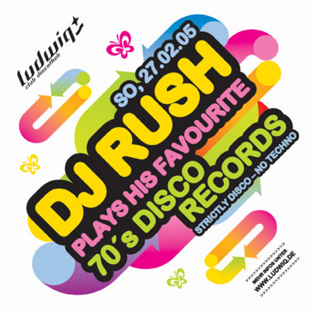 dj rush plays 70ies music Werbeplakat