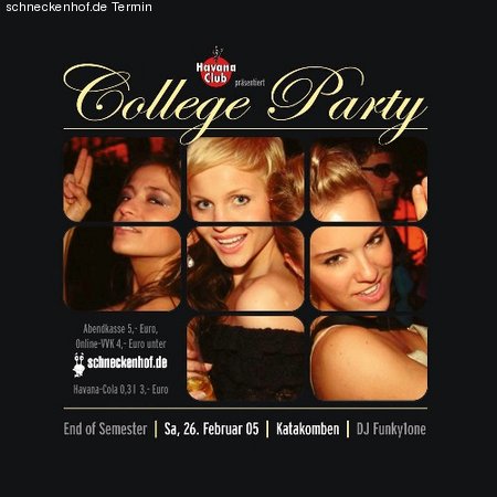 College Party End of Semester Werbeplakat