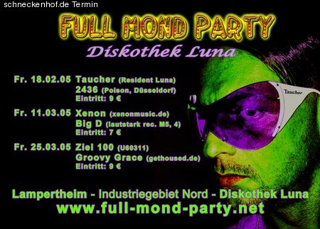 Full Mond Party meets Diskothe Werbeplakat