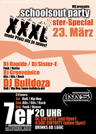 Schools out party Werbeplakat