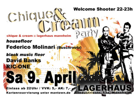 Chique & Cream Party Werbeplakat