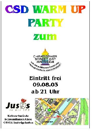 CSD-Party Werbeplakat