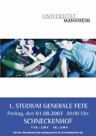 Studium Generale Fete Werbeplakat