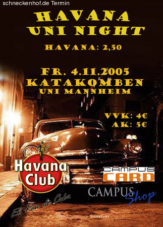Havana Uni Night Werbeplakat