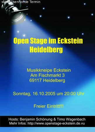 1. offene Bühne im Eckstein Werbeplakat