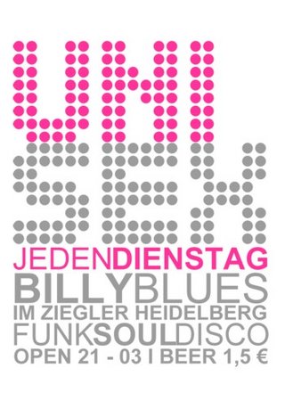 Unisex - die Studentenparty Werbeplakat