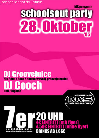 Schools out party Werbeplakat