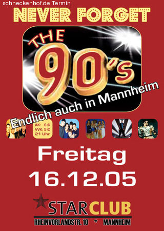 Never forget - the 90's Werbeplakat