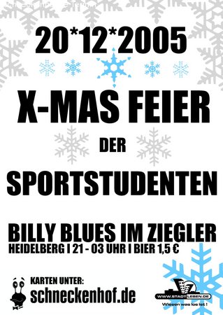 X-Mas Feier der Sportstudenten Werbeplakat
