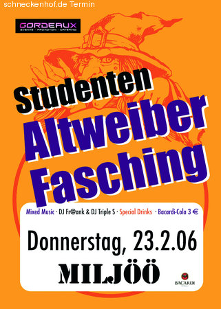 Studenten Altweiberfasching Werbeplakat