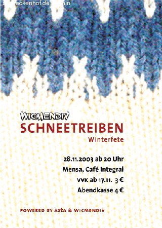 Winterfete Schneetreiben Werbeplakat