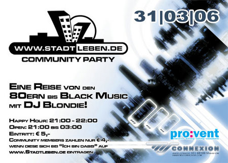 Stadtleben.de Community Party Werbeplakat