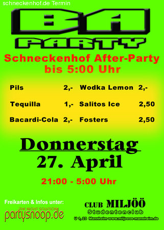BA Party Werbeplakat