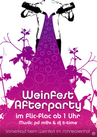 Weinfest Aftershow Party Werbeplakat