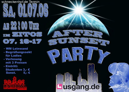 After Sunset Party Werbeplakat