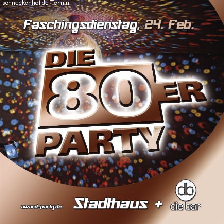 Die 80er  Party Werbeplakat