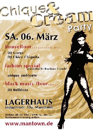 Chique & Cream Party Werbeplakat