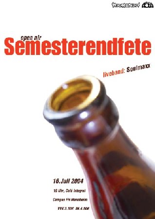 open air Semesterendfete  Werbeplakat